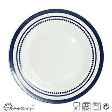 Assiette à dîner en porcelaine de 27 cm avec impression de décalque simple